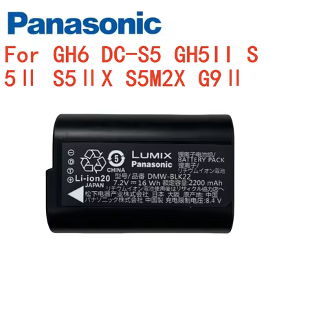 Original battery for Panasoinc GH6 DC-S5 GH5II Lumix S5Ⅱ S5ⅡX S5M2X G9Ⅱ DMW-BLK22 Battery BLK22