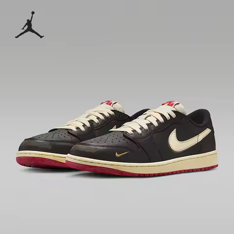 Nike Nigel Sylvester x Air Jordan 1 AJ1 Unisex Retro Cushioned Lightweight Low-Top Basketball Shoes
