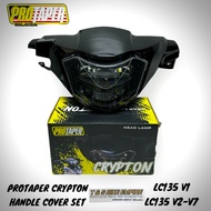 Crypton Handle Cover Set LC135 V1 Black 、 LC135 V2-V7 Black  Protaper（PnP）  Stok Sampai