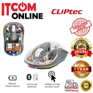 CLIPTEC DUAL-MODE SILENT WITH 2 RECEIVER (USB-A/TYPEC) RECHARGEABLE RGB MOUSE (CL-MOU-RZS636C-GY) GR