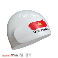 Mũ Nón Bơi Cao Cấp In Cờ Việt Nam