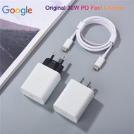 Google 30W PD Fast Wall Charging Adapter for Google Pixel 8 7 6 5 17 16 Pro 16A 4A 5A 6A XL XXL EU U