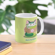 Cute Matcha Cat Tea Glass Mug