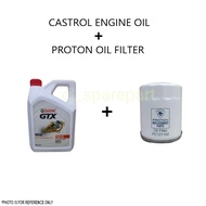 CASTROL GTX 15W40 FOR PETROL AND DIESEL ENGINES 15W-40 MINERAL ENGINE OIL 4L + PROTON OIL FILTER