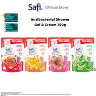SAFI Fruity Antibacterial Shower Pouch 750g | Berry Smoothie | Serai Lime Splash | Passion Honey Fro