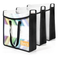 (FTQN) Expandable Scrapbook Paper Storage Organizer Black Paper for 12 X 12 Sheets with Portable Han