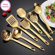 STRO 6pcs Stainless Steel Dinnerware Set Home Creative Korean Cutlery Golden Spoon Korean-style Hot 