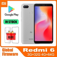 Used phone Xiaomi Redmi 6 Smartphone 4GB 64GB 5.45" Full Screen with googleplay Mobile Phone AI Face