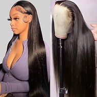 Echthaar Wig, 13 x 4 Lace Front Wig, Human Hair, 200% Density, Straight Wigs, Real Hair, Women, 100%