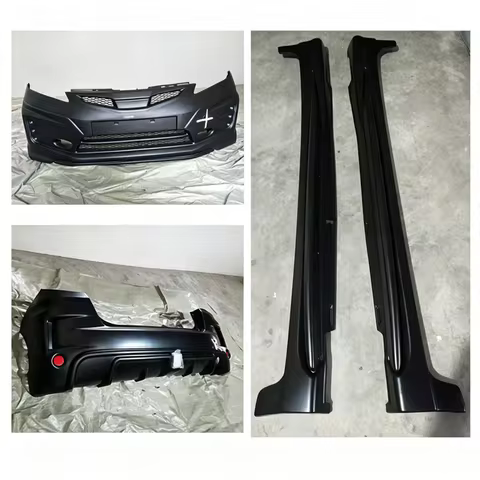 Unpainted Front Rear Bumper Side Skirt for Honda FIT JAZZ GE6 2008-2013 Convert GE8 RS Style Body Ki