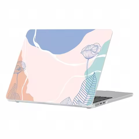 Abstract Line Floral Print Hard PC Case For MacBook Air 13/13.6 Pro13/14/15.3/16 Anti-scratch Laptop