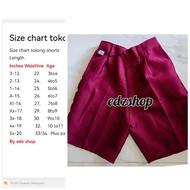 maroon shorts school uniform.kinder to grade 6