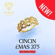 Ideal Original Emas 375 Cincin Kiat Besar Pasir Bajet Budget Gold Ring Tulen Tulin Merisik Lipan Pad