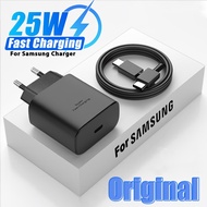 25W สายชาร์จเร็วสุดๆสำหรับ USB-C PD ชนิด C สำหรับ Samsung Galaxy S22 S23 S21เฉียบ S20 FE Note 20 10 9 A72ชาร์จโทรศัพท์
