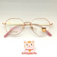 Frame Kacamata Pria Wanita Bulat Titanium CEO - PinkGold