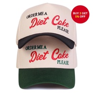 Unisex DIET COKE Embroidery Adjustable Five Panel Baseball Dad Cap For Spring Autumn Outdoor Leisure