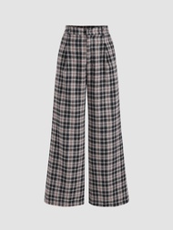 Cider Woven Check Straight Leg Trousers