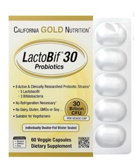 California Gold Nutrition, LactoBif 30 益生菌 8 菌株素食膠囊，含 5 種乳酸杆菌和 3 種雙歧杆菌，300 億 CFU，60 粒