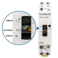 Baomain Manual Household AC Contactor HC1-25M 25A Normally Closed 2 Pole 50/60Hz Modular Contactor C