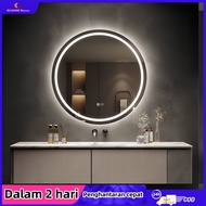 LED round mirror wall 80cm With defogging function round mirror wall 60cm waterproof bathroom mirror wire powered mirror for bathroom round vanity mirror round mirror 镜子 厕所镜子/cermin lekat dinding/cermin besar dinding
