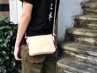 雙層拉鍊斜背包 皮革材料包 好好縫 手提包 斜揹袋 植鞣 DIY YKK