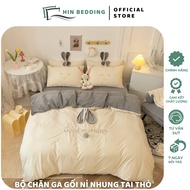 Hin BEDDING Velvet BEDDING Set, Lovely Soft Rabbit Ear Felt BEDDING Set, High Quality