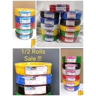 *1/2 Rolls SALES *MILLION Cable/PIPC/BTE [SIRIM] *Half coil /Separuh gulung*1.5mm /2.5mm/4mm kabel w