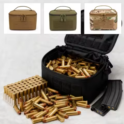 Hunting Rifle Case Hard Shell Portable Ammunition Box Rifle Rest Bag Outdoor Shooting Bullet Storage