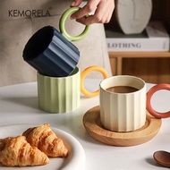 1Pc Nordic Round Handle Ceramic Coffee Mug for Coffee Tea Milk Water Couple Mug Microwave Safe Creative Birthday Gift Coffee Cup