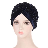 Lz Turban Hat Stretchy Glitter Sequins Headscarf Hijab Chemo Cap