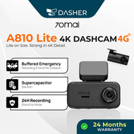 [2026 NEW] 70mai A810 Lite Dashcam 4K Resolution + HDR | 4G Connectivity | Compact Size | Supercapac