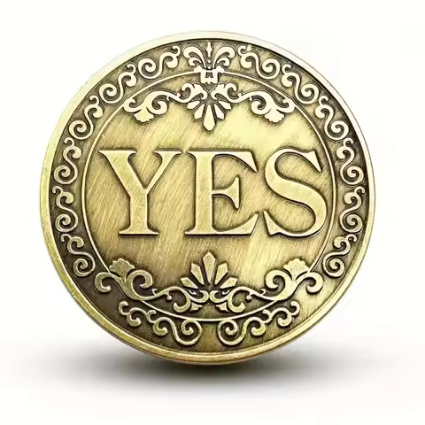 YES or NO Flip Decision Coin - Metal Choose Coin, Fun Answer Coin, Choose Commemorative Coin