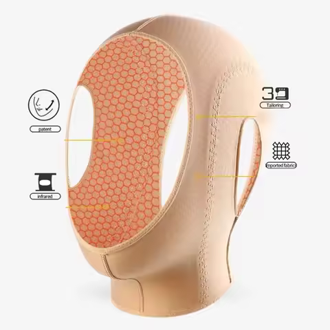 Portable High Elasticity Face Slimming Bandage Side Leakage Ear Far infrared nano 3D Double Lift Bre