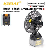 KEELAT KMCF02 6/8 Long Battery Life Rechargeable Desk Fan Portable Stand Fan Lithium-Ion High Power 