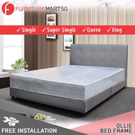 [FurnitureMartSG] Ollie Fabric Divan Bed Frame With 7/"8"/10" Mattress Package - All Sizes Available