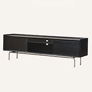 HOLGVE TV Stand, Glass Sliding Door TV Console, Entertainment Center, 47.2" Tv Cabinet With Storage,