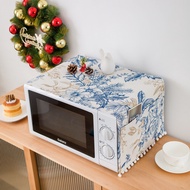 Fresh Style Cotton Linen Microwave Oven Cover Pine and Cypress Christmas Dust Cover Oven Cover Elect