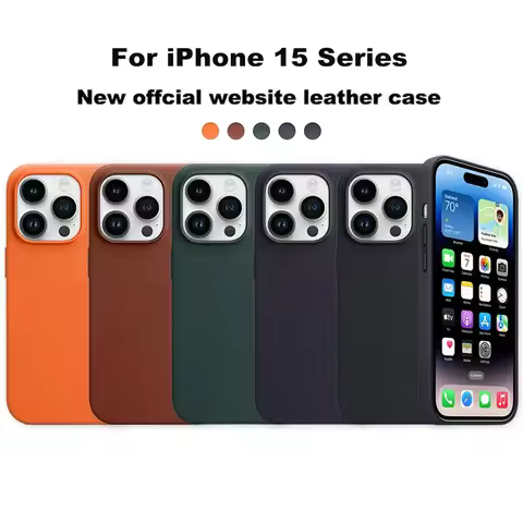 Original Apple Leather With Magsafe Case For iPhone 15 Pro Max 14 Pro Max Plus 14Pro 15Pro Case Wire