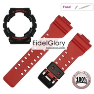 Fidelglory Original GShock Strap and Bezel Black and RED Combination Matte with Red n Grey Font for 