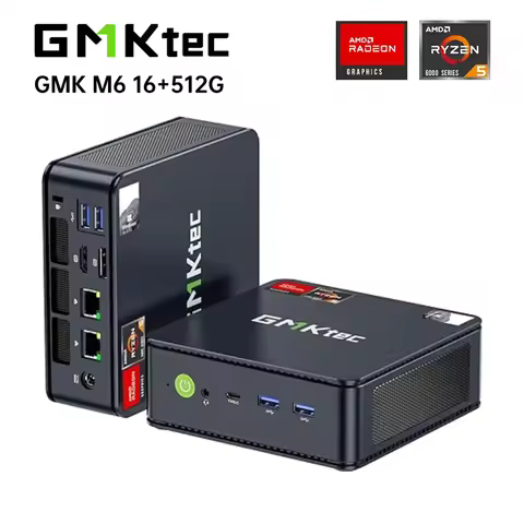 GMKtec M6 Mini PC AMD R5 6600H 6-core 12-thread Computer 16GB DDR5 512GB PCIe 3.0 SSD WiFi 6 BT5.2 M
