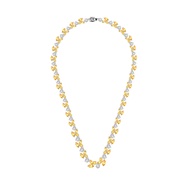 Merii สร้อยคอเงินแท้ 925 ชุบโรเดียม ประดับเพชร CZ สีเหลือง ขนาด 17 3/7  20 นิ้ว ดีไซน์ใบมะกอก : Laur