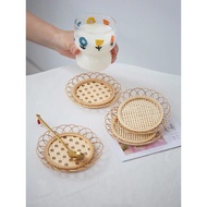 Bamboo Woven Coaster Dessert Quality Work Coaster Coaster Set