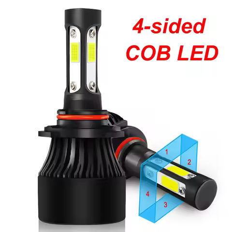 2x HB3 9005 HB4 9006 H4 H7 H11 H8 H9 H16 jp H13 9008 9004 9007 4 Sides COB LED Bulb Car Headlight Au