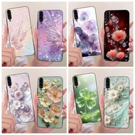 For Samsung Galaxy A90 5G Case SM-A908B Popular Flower Butterfly Soft Black Silicone Matte TPU Cover