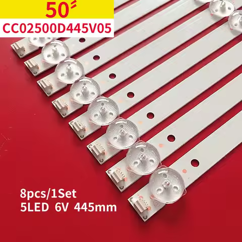 8pcs 445mm ( 6V ) LED Strip CC02500D445V05 500C 5S1P 4X10 1210 For TH-LD50WE9 XYD50BALE-8815A LE-882