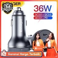 ESSAGER Car Charger Fast Charging PD QC 3.0 USB Type C Port 36W - ECCPQ-JG0G