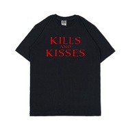T-shirt 24s Unisex Short Sleeve Shirt Kills and Kisses Unisex Metal Music T-Shirt Men Wanita Vintage