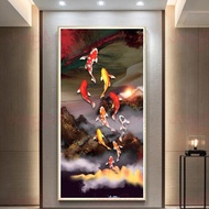 Fengshui Painting Chinese New Year Fengshui Painting LED 9 koi in lotus pond