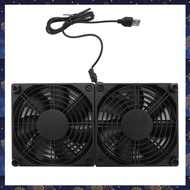 (RZDW) 120Mm 5V USB Powered PC Router Dual Fans High Airflow Cooling Fan for Router Modem Receiver