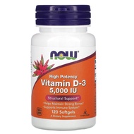 Now Foods, High Potency Vitamin D-3, 125 mcg (5,000 IU), 120 Softgels